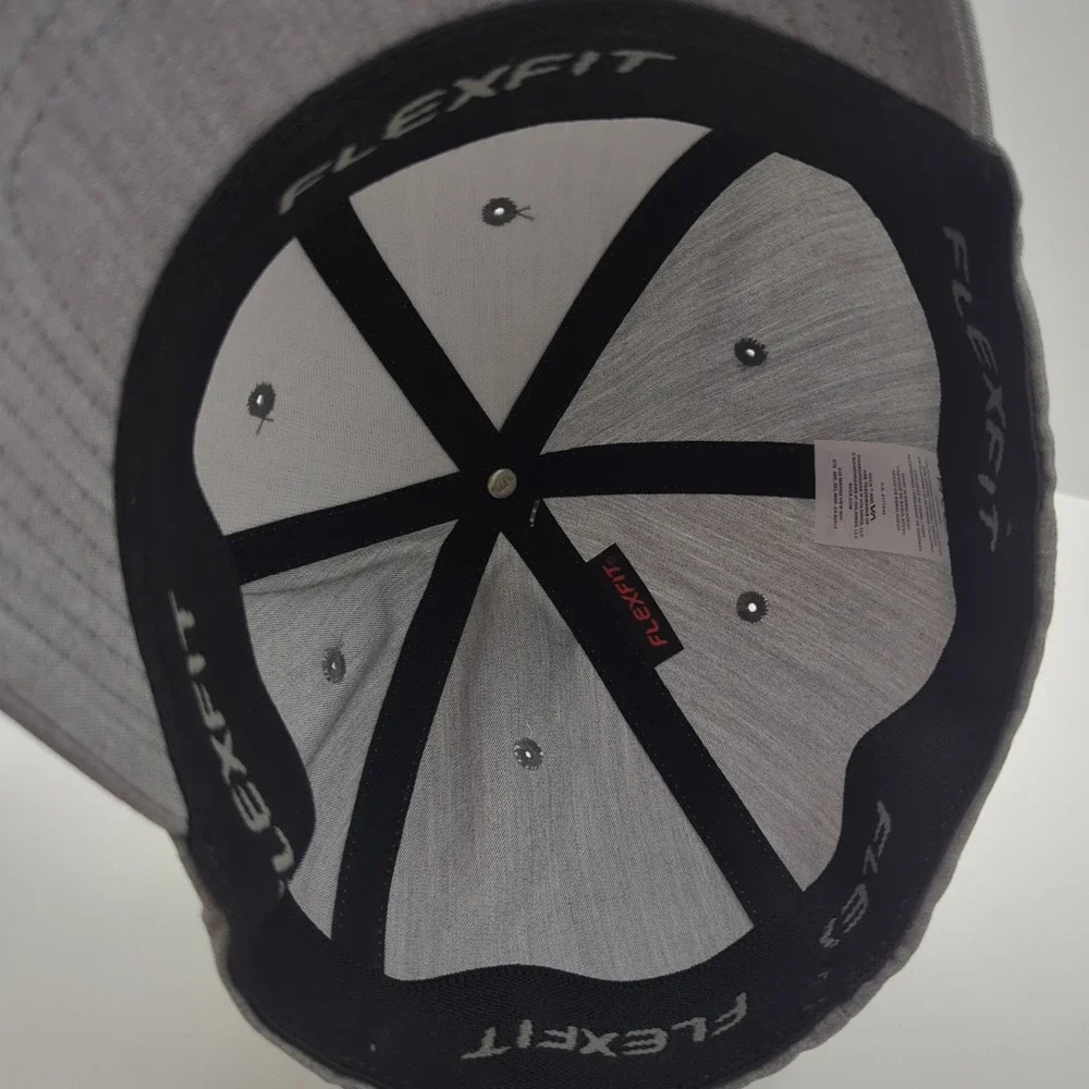 RVCA Chester Flexfit Hat Heather Grey VA Logo Baseball Cap S/M 3D5542502